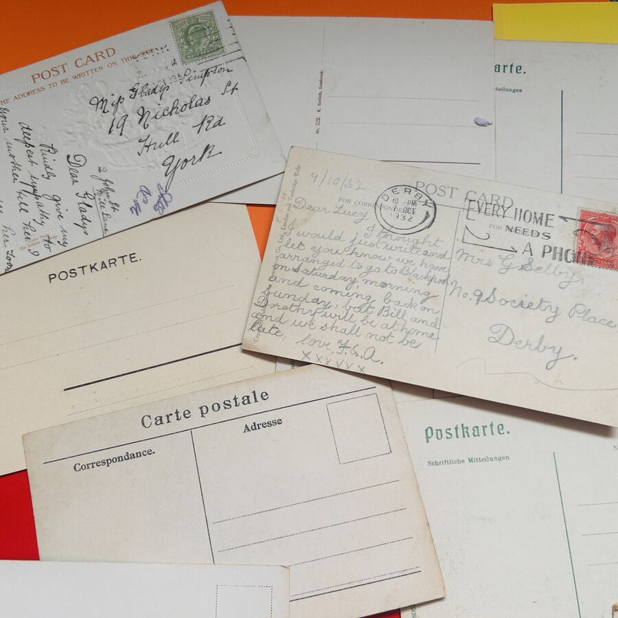 Handwritten Edwardian postcards from 1901 to 1932
